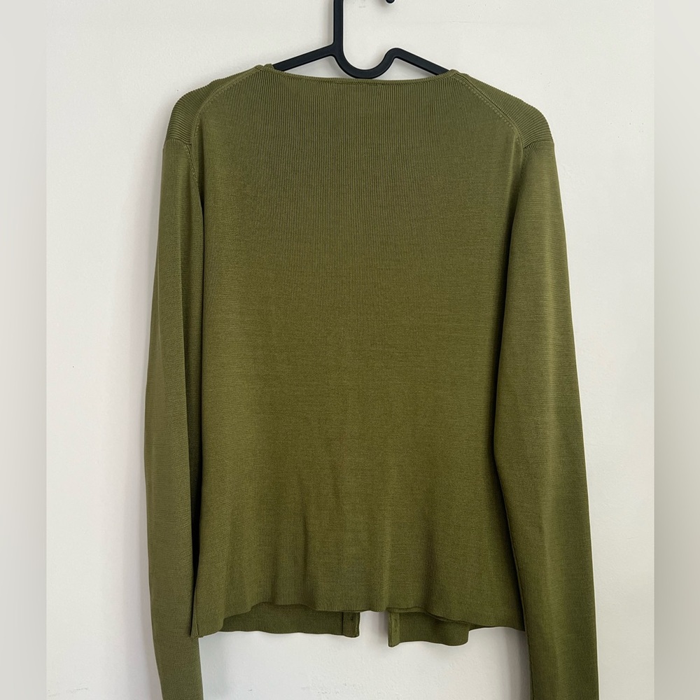 Ann Taylor Olive Knit Button-Up Cardigan - Picture 2 of 6